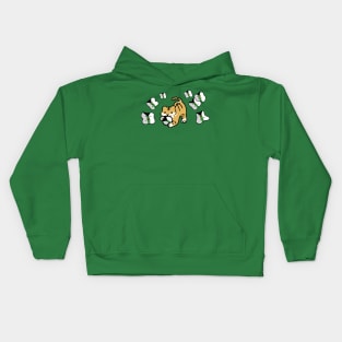 Tiger of (Demiromantic Flag) with Cute Flower of Demiromantic Pride Kids Hoodie